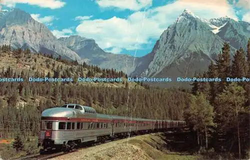 R535524 Canadian Pacific Scenic Dome Streamliner The Canadian passing Mt Vaux an