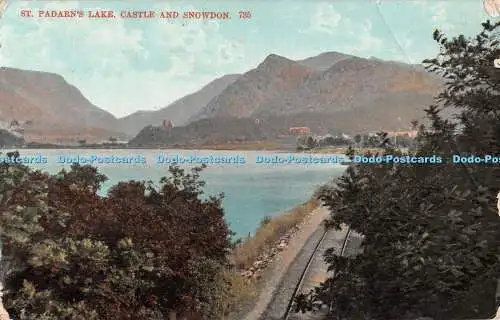 R538241 St Padarns Lake Castle and Snowdon 735 Grosvenor Serie W A und S S 1908