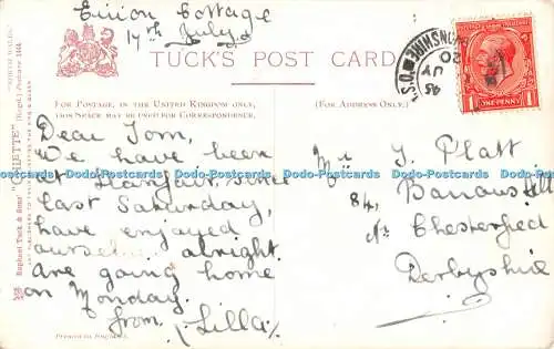 R538303 F W Hayes Carnarvon Castle Tuck Oilette 1444 North Wales 1920