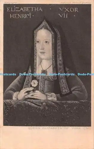 R535685 National Portrait Gallery Queen Elizabeth of York Consort of Henry VII