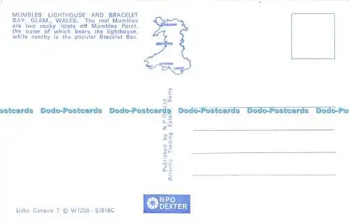 R533910 Mumbles Leuchtturm und Armband Bay Glam Wales Litho Kanada N P O Dexter