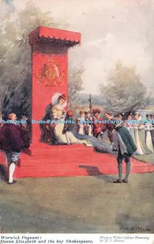 R538735 Warwick Festzug Queen Elizabeth und der Junge Shakespeares Das Aquarell