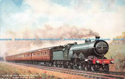 R536195 G N R Up Hull Nottingham Express schnellster Zug auf G N R Tuck Oilette Ser