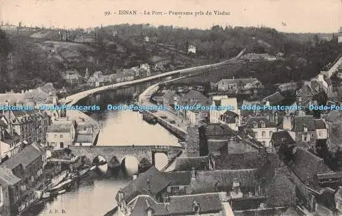 R538921 Dinan Le Port Panorama pris du Viaduc J R D 1909