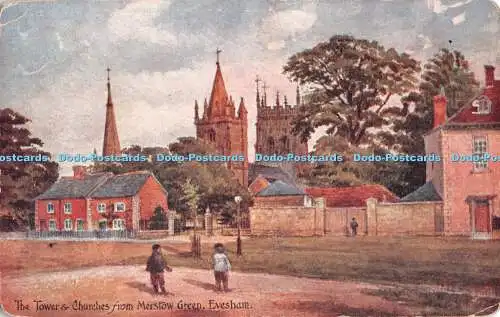 R538988 Evesham Der Turm und die Kirchen von Merstow Green W und H Smith