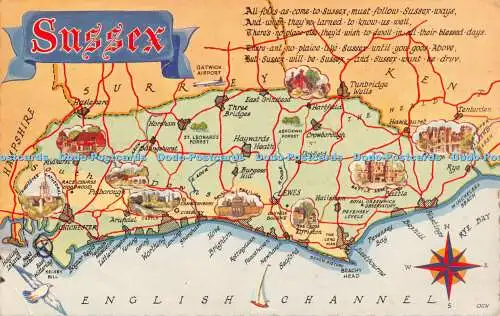 R534215 Sussex English Channel Map D Constance