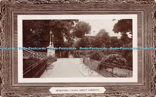 R539401 Hereford Castle Green Gardens Real Photographic Series 1910