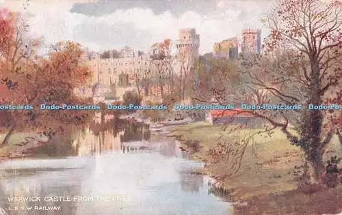 R539582 Warwick Castle from River L and N W Railway McCorquodale London and Nort