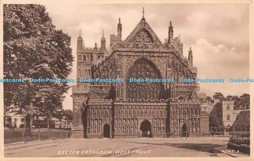 R536936 Exeter Cathedral West Front Valentine Sepiatype