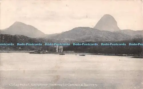 R539728 Culag Hotel Lochinver looking to Canisp and Suilven F W H 1913