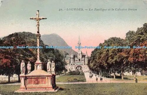 R539730 40 Lourdes La Basilique et le Calvaire breton Edition Foto Quinault