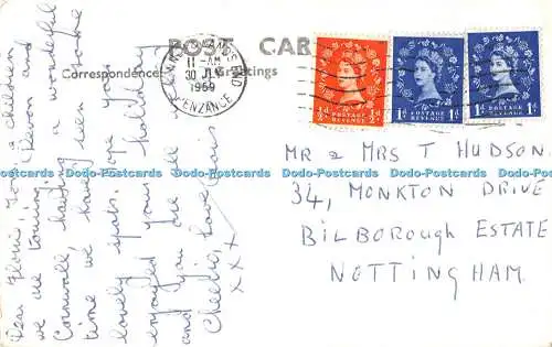 R537059 Newquay Luftaufnahme Postkarte 1959