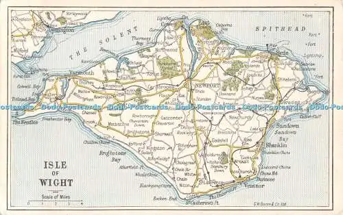 R539963 Isle of Wight G W Bacon Map Bacons Excelsior Postkarten