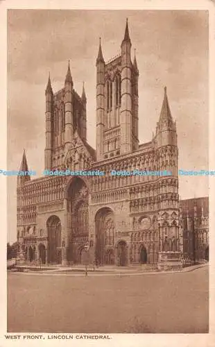 R540156 Lincoln Cathedral West Front M und L 1954