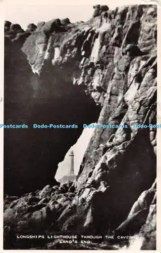R540293 Land End Langschiffe Leuchtturm durch die Höhle RP 1960