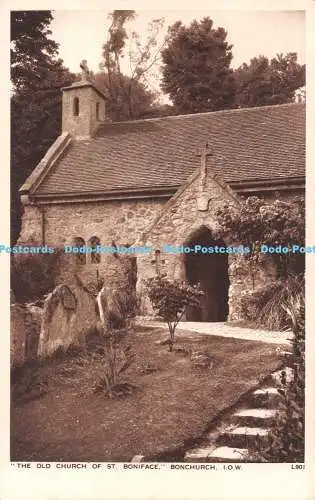 R540491 I o W Bonchurch The Old Church of St Boniface Walter Scott