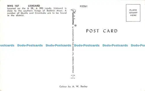 R541190 WHS 107 Liskeard A W Besley Plastichrome Colourpicture Publishers