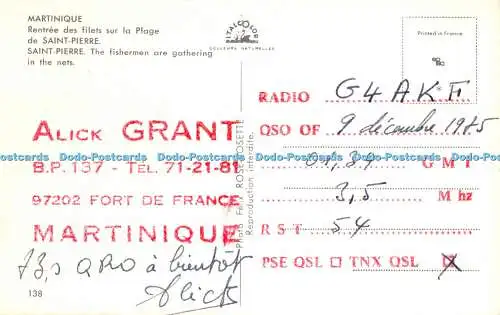 R542442 Martinique F M 7 A Q Saint Pierre Die Fischer sammeln sich im Netz