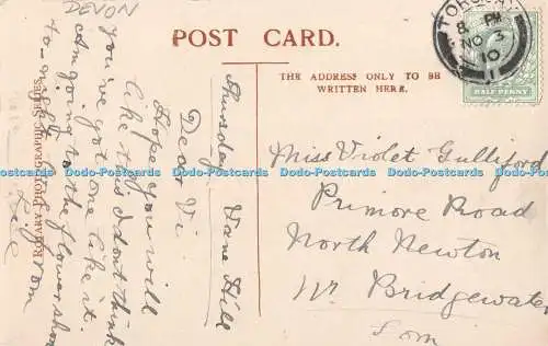 R541319 F B 34 Ansteys Cove Torquay Rotary Photographic Series 1910
