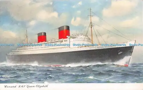 R545014 Cunard R M S Queen Elizabeth Postkarte