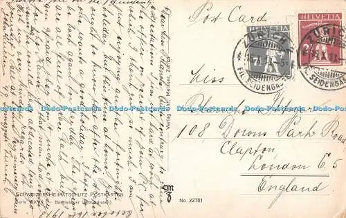 R542622 Plessur Arosa Chr Meisser Schweizer Heimatschutz Postkarten Serie XXVII