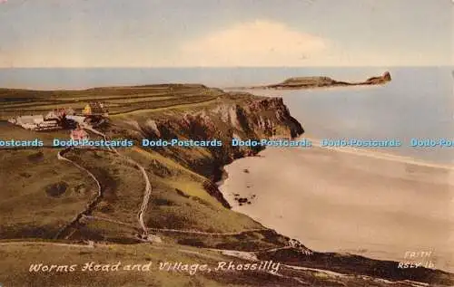 R542627 Rhossilly Worms Head and Village F Frith 1956