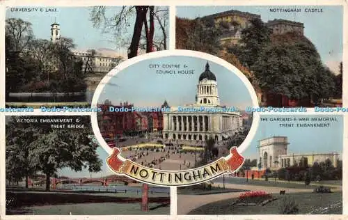 R545150 Nottingham Nottingham Castle E T W Dennis Multi View 1955