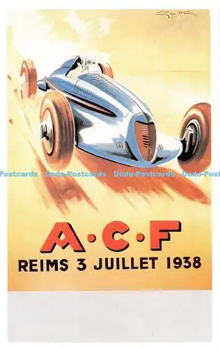 R541557 A C F Reims Motorsport Poster Dalkeith Verlagskarte Nr. D 91