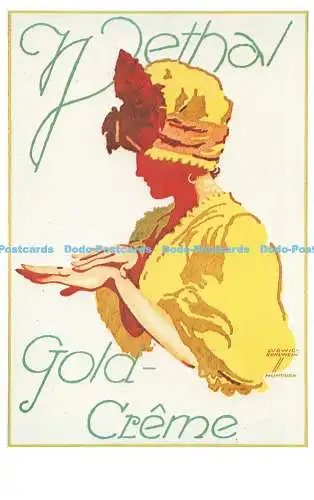 R541560 Gold Creme Dalkeith Classic Poster Card No P 33 Ludwig Hohlwein