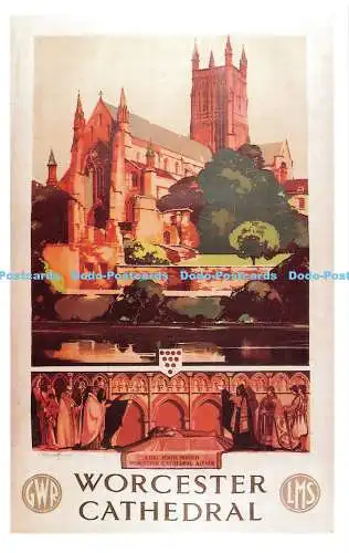 R541581 Worcester Cathedral G W R Joint Lines L M S Dalkeith Ansichtskarte Nr.