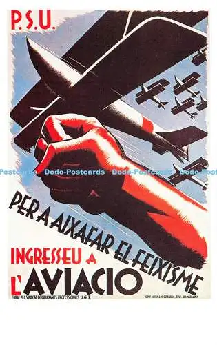 R541628 P S U Pera Aixafar el Feixisme Ingresseu a L Aviacio Dalkeith Poster Car