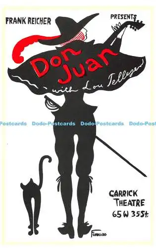 R541644 Din Juan Carrick Theatre Frank Reicher Dalkeith Classic Poster Card No P
