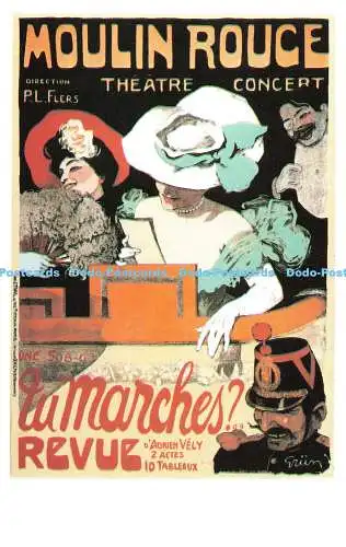 R541663 Moulin Rouce Theater Konzert Dalkeith Poster Karte P 135 J A Grun 1901