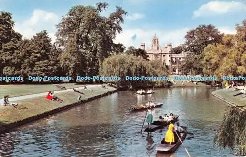 R547111 St Johns College from Trinity Bridge Cambridge 1964