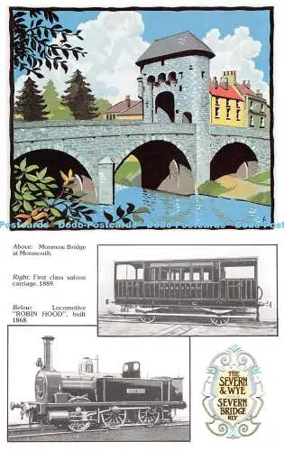 R541692 Monmow Bridge at Monmouth First Class Saloon Carriage 1889 Lokomotive Ro