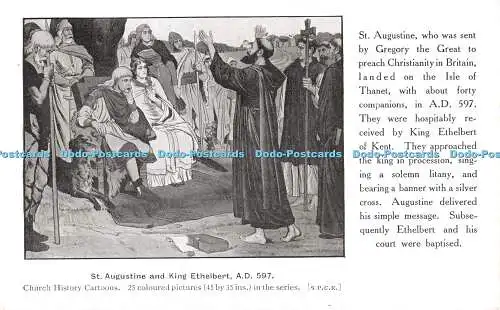 R547147 St. Augustine and King Ethelbert A D 597 Church History Cartoons