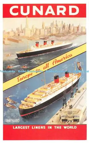 R541726 Cunard Größte Einlagen der Welt R M S Queen Elizabeth verlässt das Oce