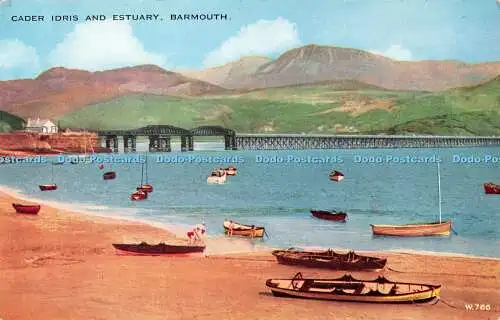 R547161 Cader Idris und Mündung Barmouth W 766 Valesque 1240V Stil Postkarte Val