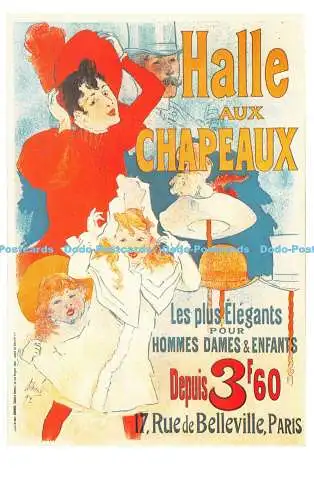 R541758 Halle aux Chapeaux Dalkeith Classic Poster Card No P 27 Jules Cheret 189