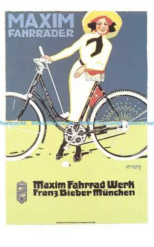 R541820 Maxim Fahrrad Werk Franz Bieber München Dalkeith Classic Poster Karte P