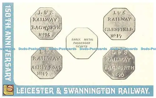 R542945 Early Metal Passenger Ticket L and S Railway Glenfield No 17 Leicester a