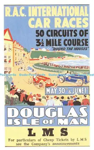 R541851 Isle of Man Douglas R A C International Car Races Dalkeith Publishing Ca