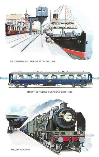 R541863 SS Canterbury kommt in Calais an, einer der Fleche D Or Coaches von 1933 a