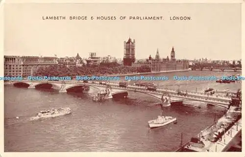 R545441 London Lambeth Bridge and Houses of Parliament E T W Dennis