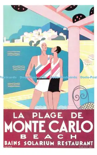 R541980 La Plage de Monte Carlo Beach Bains Solarium Restaurant Dalkeith Poster