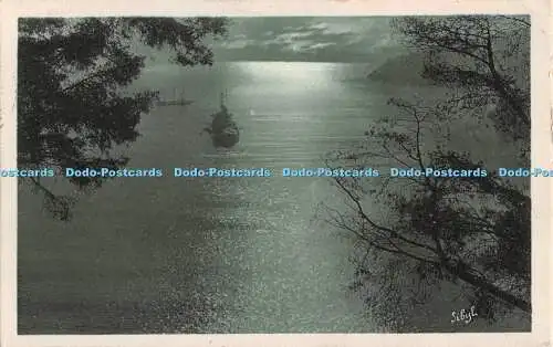 R547406 Sunset over Bay of Villefranche Tuck and Fils Serie Cite dAzur No 84