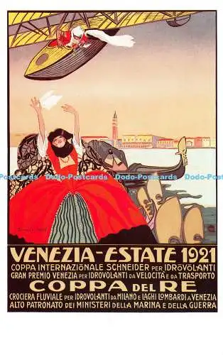 R542026 Venezia Estate 1921 Coppa del Re Dalkeith Poster Card P 267 Bonazzi Tigi