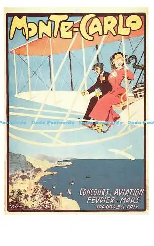 R542028 Monte Carlo Concours D Aviation Fevrier et Mars Dalkeith Poster Karte P 2