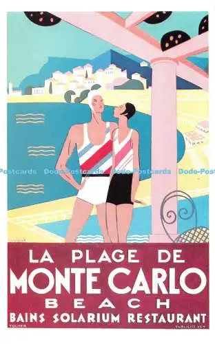R542046 La Plage de Monte Carlo Beach Bains Solarium Restaurant Dalkeith Poster