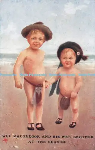 R549615 Wee Macgregor and His Wee Brother at the Seaside E T W Dennis